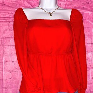 Long Sleeve Red Blouse (NEW)
